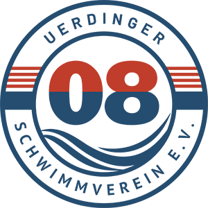 Grafische Darstellung eines blauen Shirts mit roten Akzenten und hochgestellten Ärmeln.