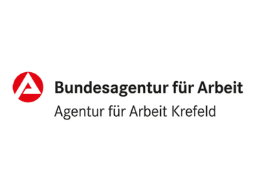 Logo der Bundesagentur für Arbeit mit dem Schriftzug "Agentur für Arbeit Krefeld".