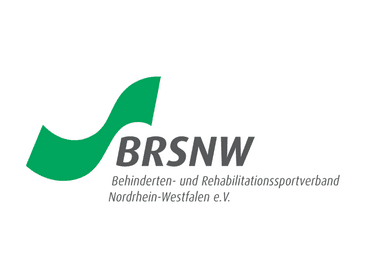 Logo des BRSNW, Behinder­ten- und Rehabilitationssport­verband Nordrhein-Westfalen e.V., in grün und grau.