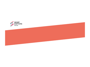 Logo der Sportstiftung NRW auf einem orangefarbenen Hintergrund.