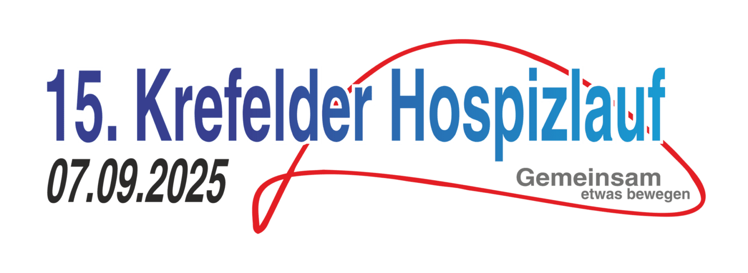 Logo des 15. Krefelder Hospizlaufs mit Datum 07.09.2025 und dem Slogan „Gemeinsam etwas bewegen“.