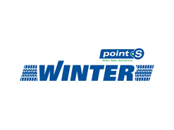 Logo von point S mit dem Schriftzug „WINTER“ und Reifenprofil-Elementen. Markenfarben Blau und Grün.